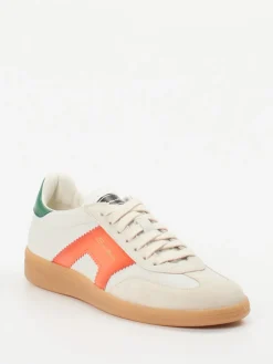 – Retro-Sneaker aus Veloursleder cremeweiß*Santoni New