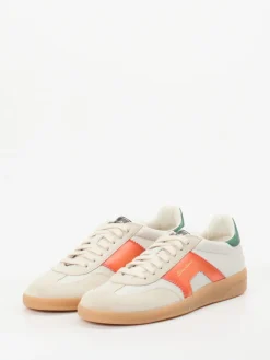 – Retro-Sneaker aus Veloursleder cremeweiß*Santoni New