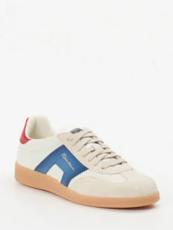 – Retro-Sneaker aus Kalbleder und Veloursleder*Santoni New