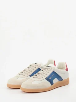 – Retro-Sneaker aus Kalbleder und Veloursleder*Santoni New