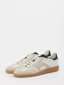 Damen Santoni – Retro-Sneaker aus Leder und Velours Beige