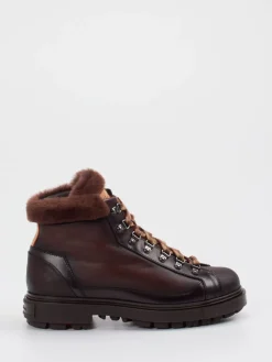 Herren Santoni – Schnürboots aus Kalbleder dunkel