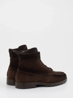 – Schnürboots aus Veloursleder Dunkel*Santoni Sale