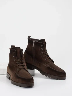 – Schnürboots aus Veloursleder Dunkel*Santoni Sale