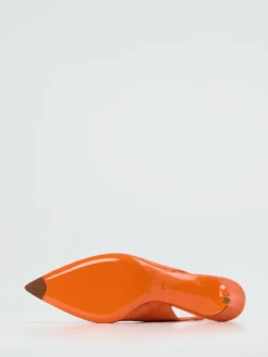 Damen Santoni – Slingback-Pumps aus Veloursleder Koralle