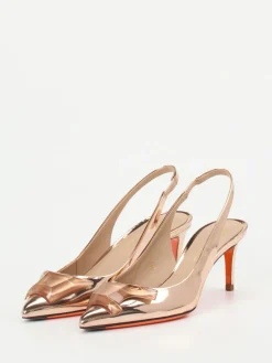 – Slingpumps aus Metallicleder in Roségold*Santoni Sale