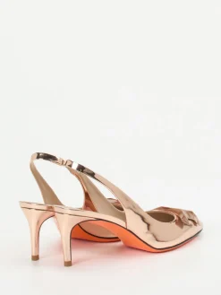 – Slingpumps aus Metallicleder in Roségold*Santoni Sale