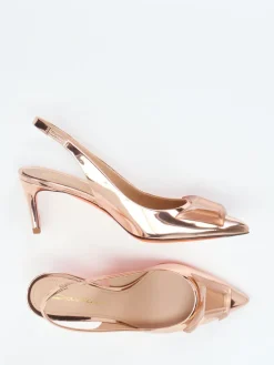 – Slingpumps aus Metallicleder in Roségold*Santoni Sale