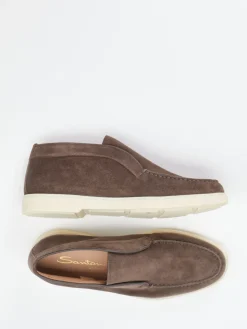 Damen Santoni – Slip-On Mokassins aus Veloursleder