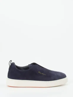 Herren Santoni – Slip-On Sneaker aus Veloursleder