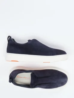 Herren Santoni – Slip-On Sneaker aus Veloursleder