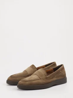 Herren Santoni – Slipper aus Veloursleder in Taupe
