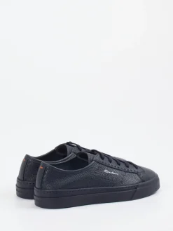 – Sneaker aus genarbtem Kalbleder Dunkel*Santoni Discount