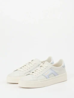 Damen Santoni – Sneaker aus genarbtem Lammleder creme