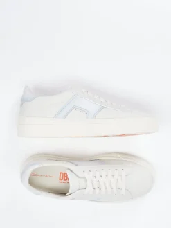 Damen Santoni – Sneaker aus genarbtem Lammleder creme