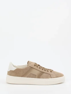 Herren Santoni – Sneaker aus geprägtem Leder sandbeige