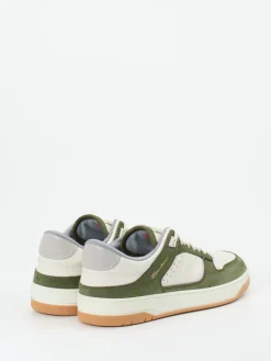 Herren Santoni – Sneaker aus Kalbleder und Nubuk in Creme