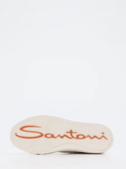 – Sneaker aus Kalbleder in Off-White*Santoni Sale