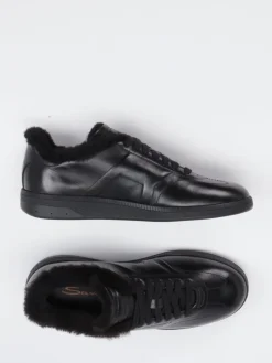 Damen Santoni – Sneaker aus Kalbleder mit Lammfellfutter