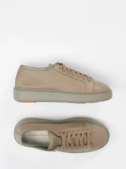 Damen Santoni – Sneaker aus Kalbleder in Beige