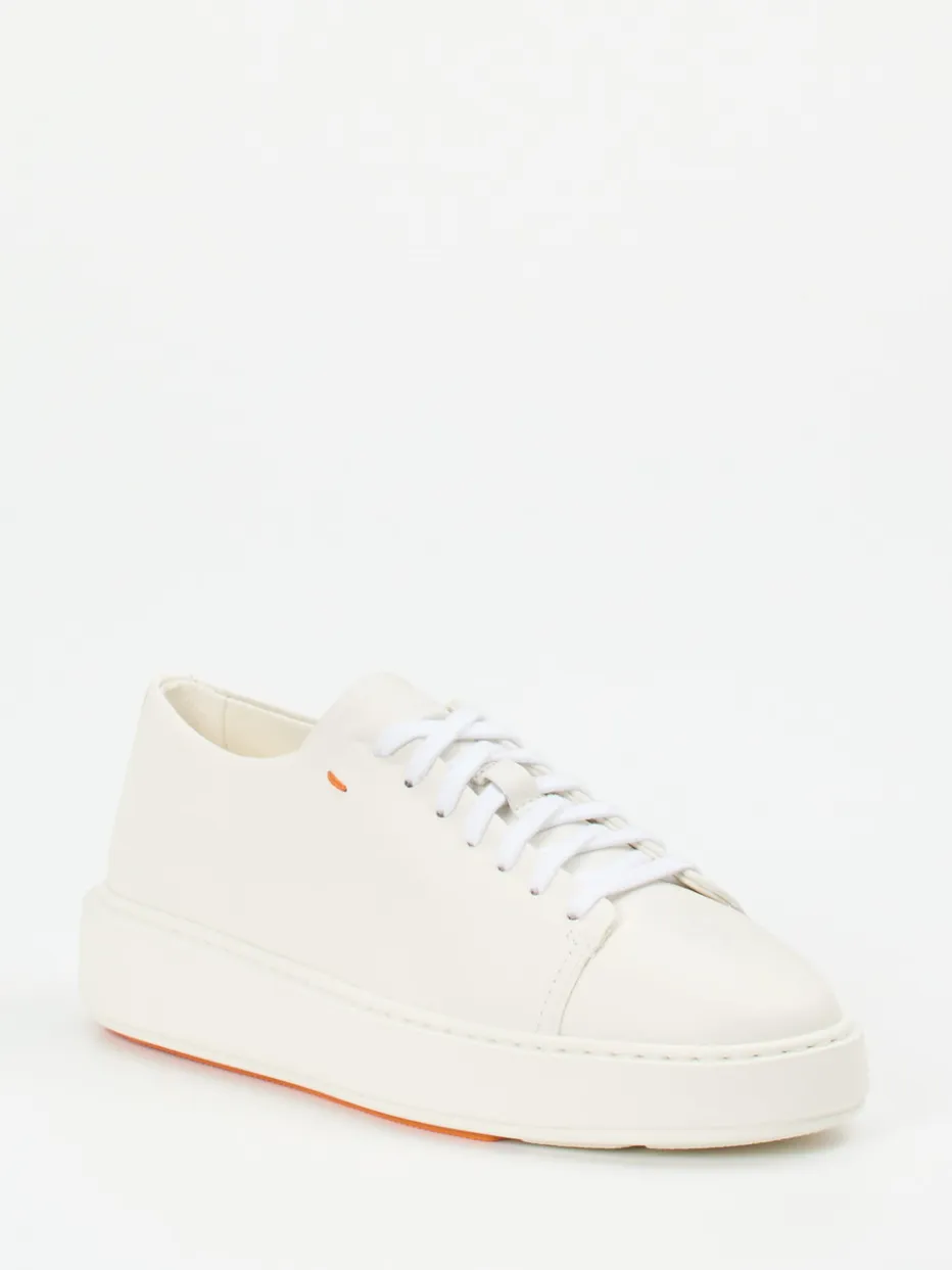 Damen Santoni – Sneaker aus Lammleder in Creme