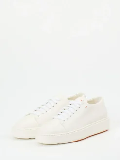Damen Santoni – Sneaker aus Lammleder in Creme