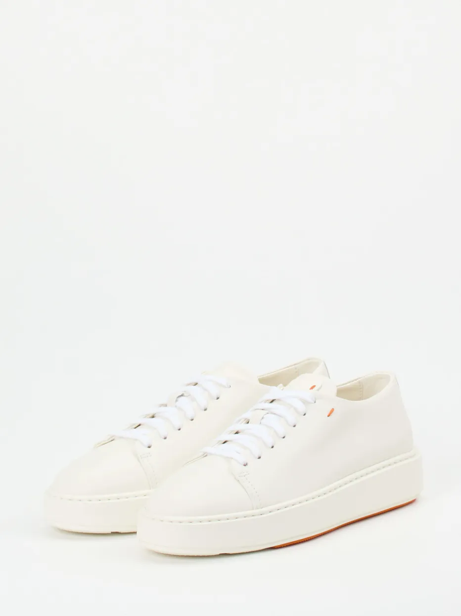 Damen Santoni – Sneaker aus Lammleder in Creme