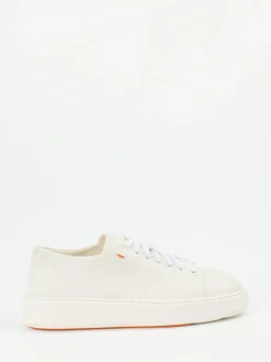 Damen Santoni – Sneaker aus Lammleder in Creme