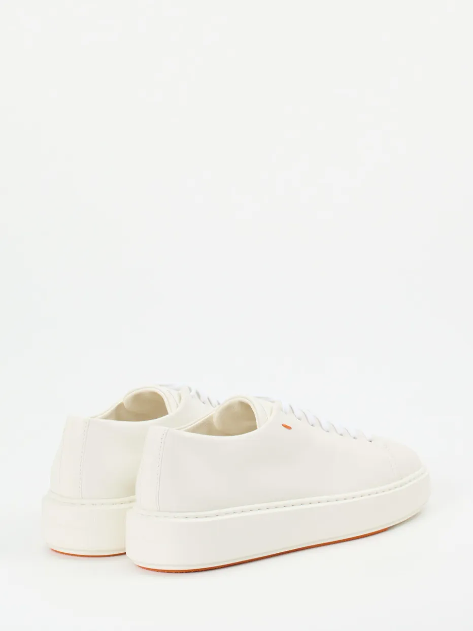 Damen Santoni – Sneaker aus Lammleder in Creme