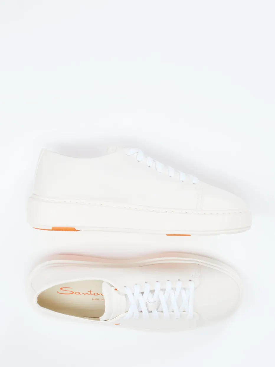 Damen Santoni – Sneaker aus Lammleder in Creme