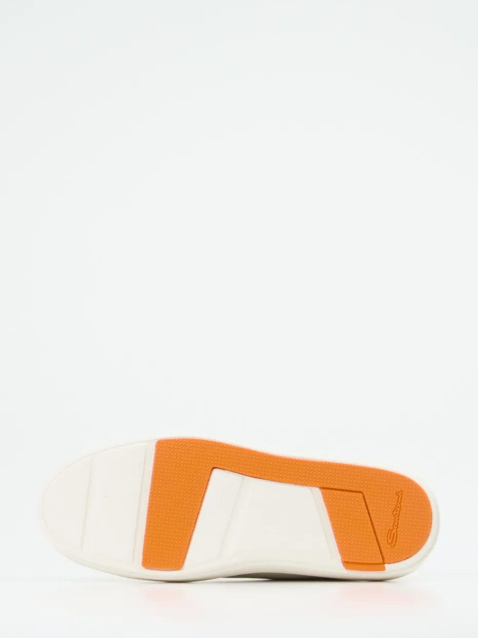 Damen Santoni – Sneaker aus Lammleder in Creme