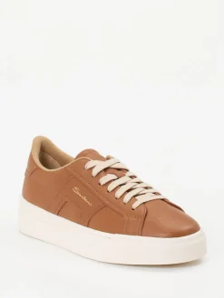 – Sneaker aus Lammleder Cognac*Santoni New