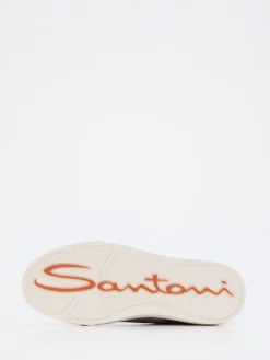 Herren Santoni – Sneaker aus Leder in Schiefer