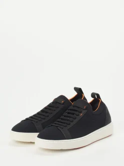 Herren Santoni – Sneaker aus Stretch und Veloursleder