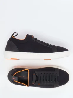 Herren Santoni – Sneaker aus Stretch und Veloursleder