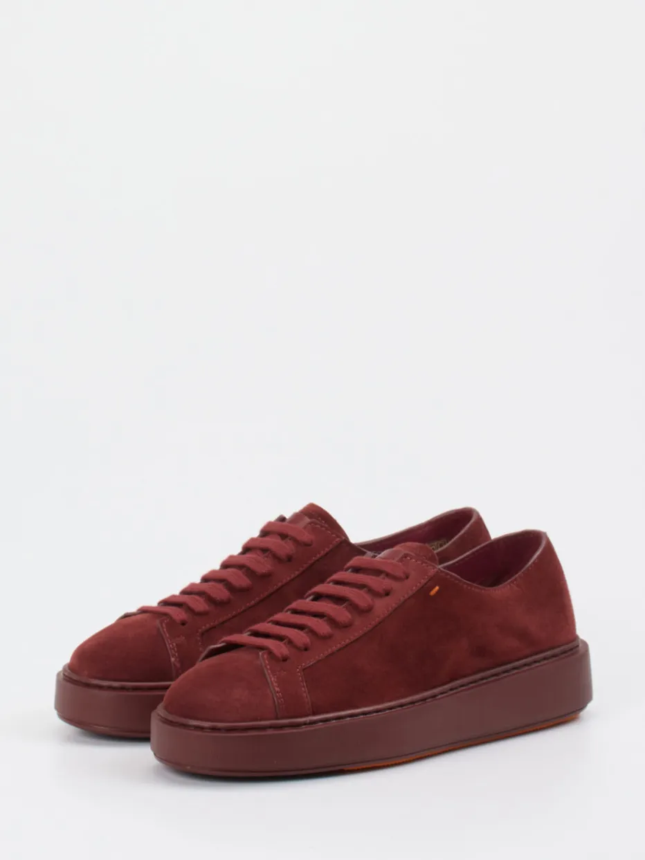 Damen Santoni – Sneaker aus Veloursleder wein