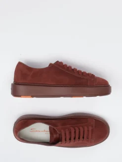 Damen Santoni – Sneaker aus Veloursleder wein