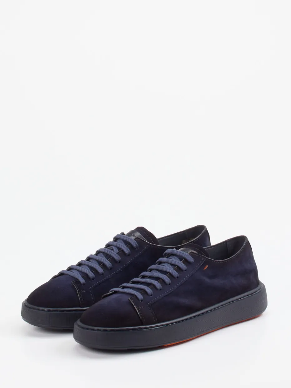 – Sneaker aus Veloursleder Dunkel*Santoni Hot