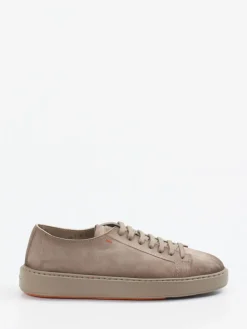 Herren Santoni – Sneaker aus Veloursleder in Taupe