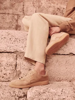 Herren Santoni – Sneaker aus Veloursleder sand