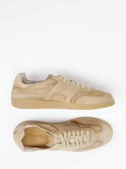 Herren Santoni – Sneaker aus Veloursleder sand