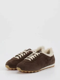 Damen Santoni – Sneaker aus Veloursleder schoko