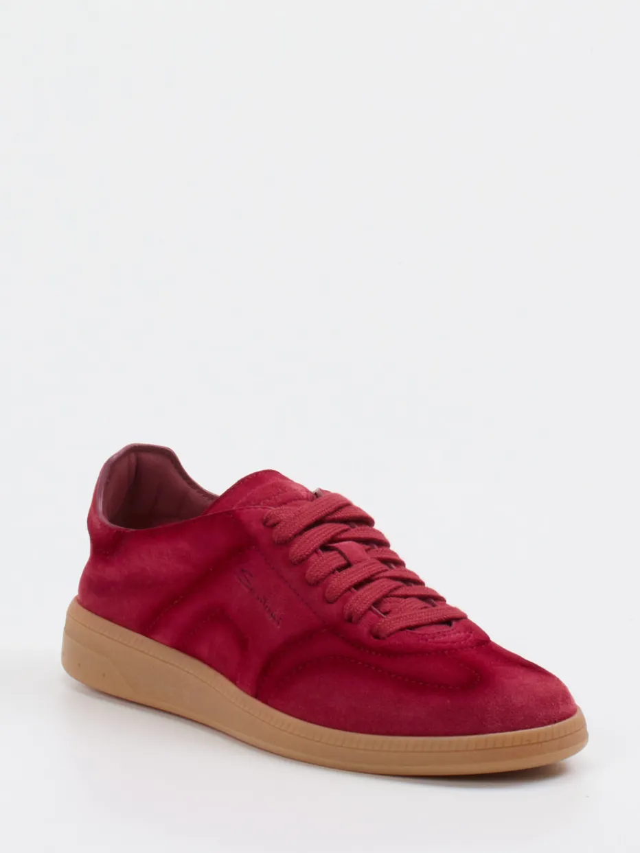 – Sneaker aus Veloursleder rubinrot*Santoni Online