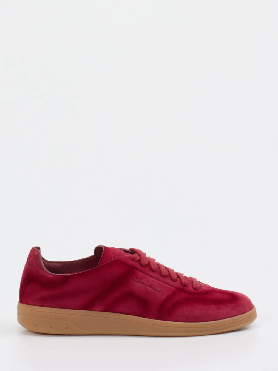 – Sneaker aus Veloursleder rubinrot*Santoni Online