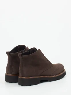 Damen Semler – Brogue-Boots aus Veloursleder dunkel