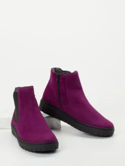 Damen Semler – Chelsea Boots aus Veloursleder pflaume