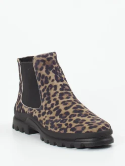 Damen Semler – Chelsea Boots aus geprägtem Leder im Leoprint