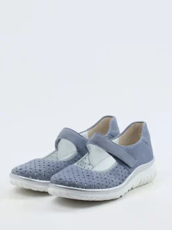 Damen Semler – Klett-Ballerina aus Veloursleder tauben