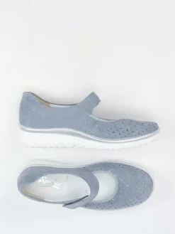 Damen Semler – Klett-Ballerina aus Veloursleder tauben