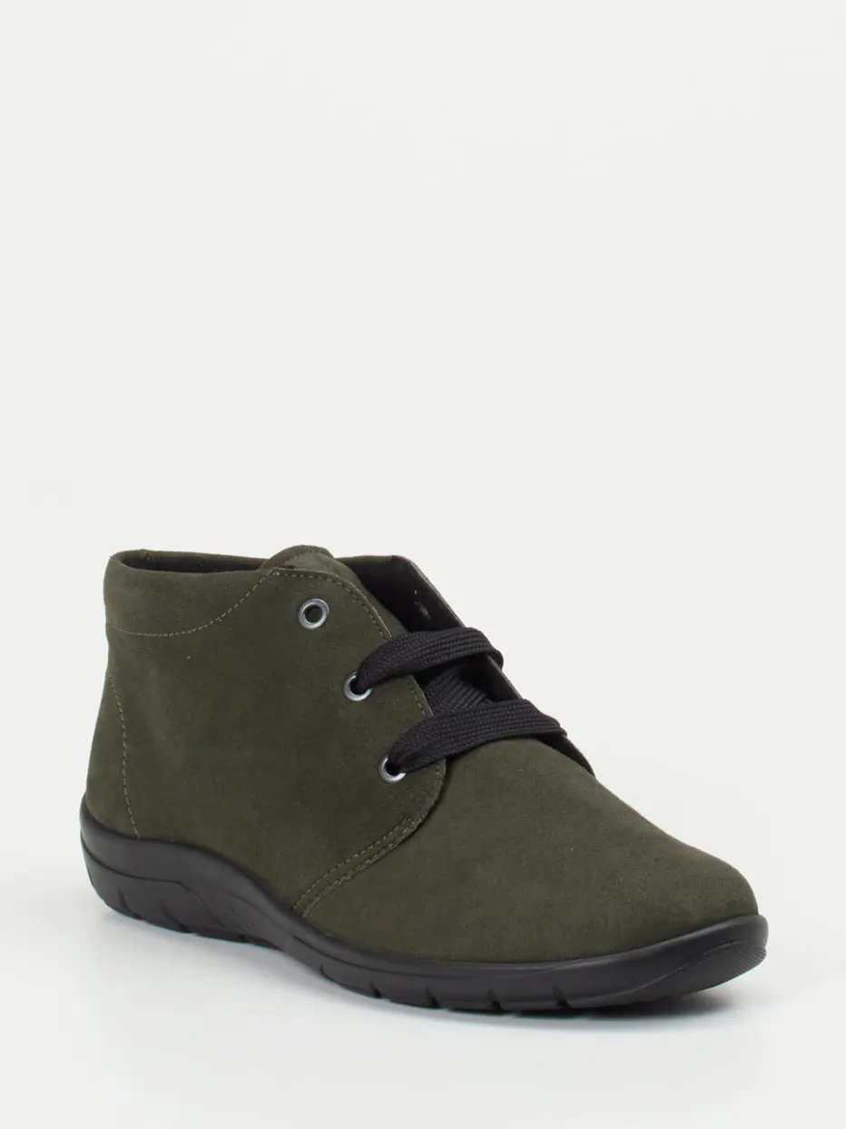 Damen Semler – Komfort-Bootie aus Veloursleder oliv